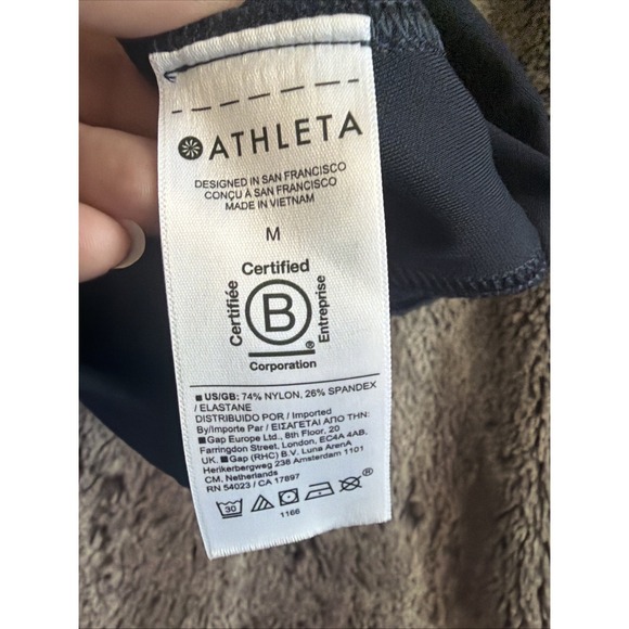 Athleta High Rise Pant, Size M Navy Blue Stretch Pull On Zip Ankle Back Pockets - Picture 8 of 10